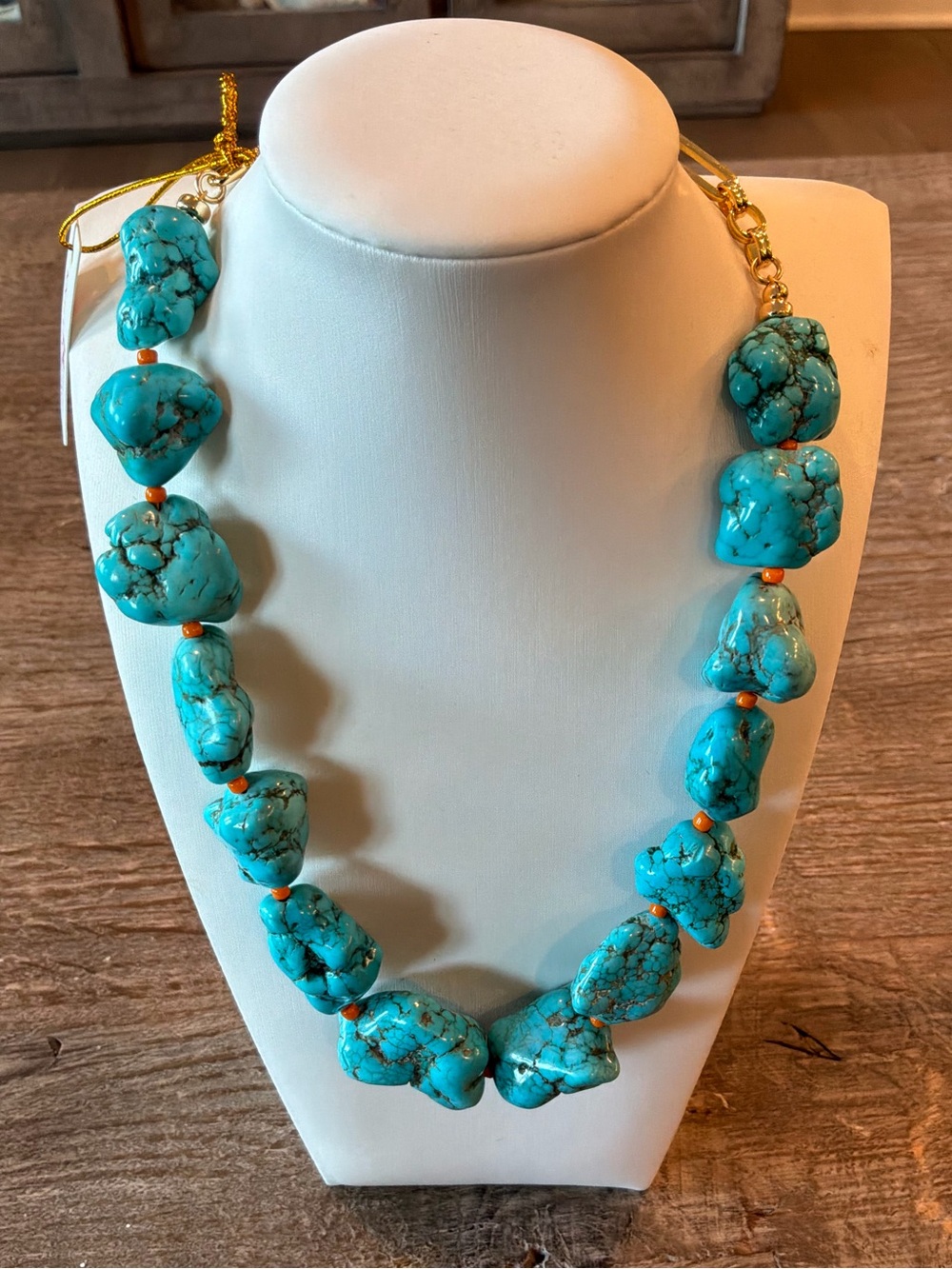 Turquoise Chunky Beaded Necklace - NWT!